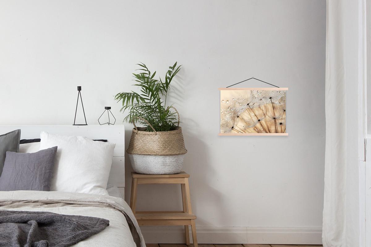 POSTER MIT MAGNETLEISTEN Löwenzahn - Abstrakt - Natur - Beige Wandbilder 60x40 cm - Braun, Textil (60/40/0.15cm) - MuchoWow