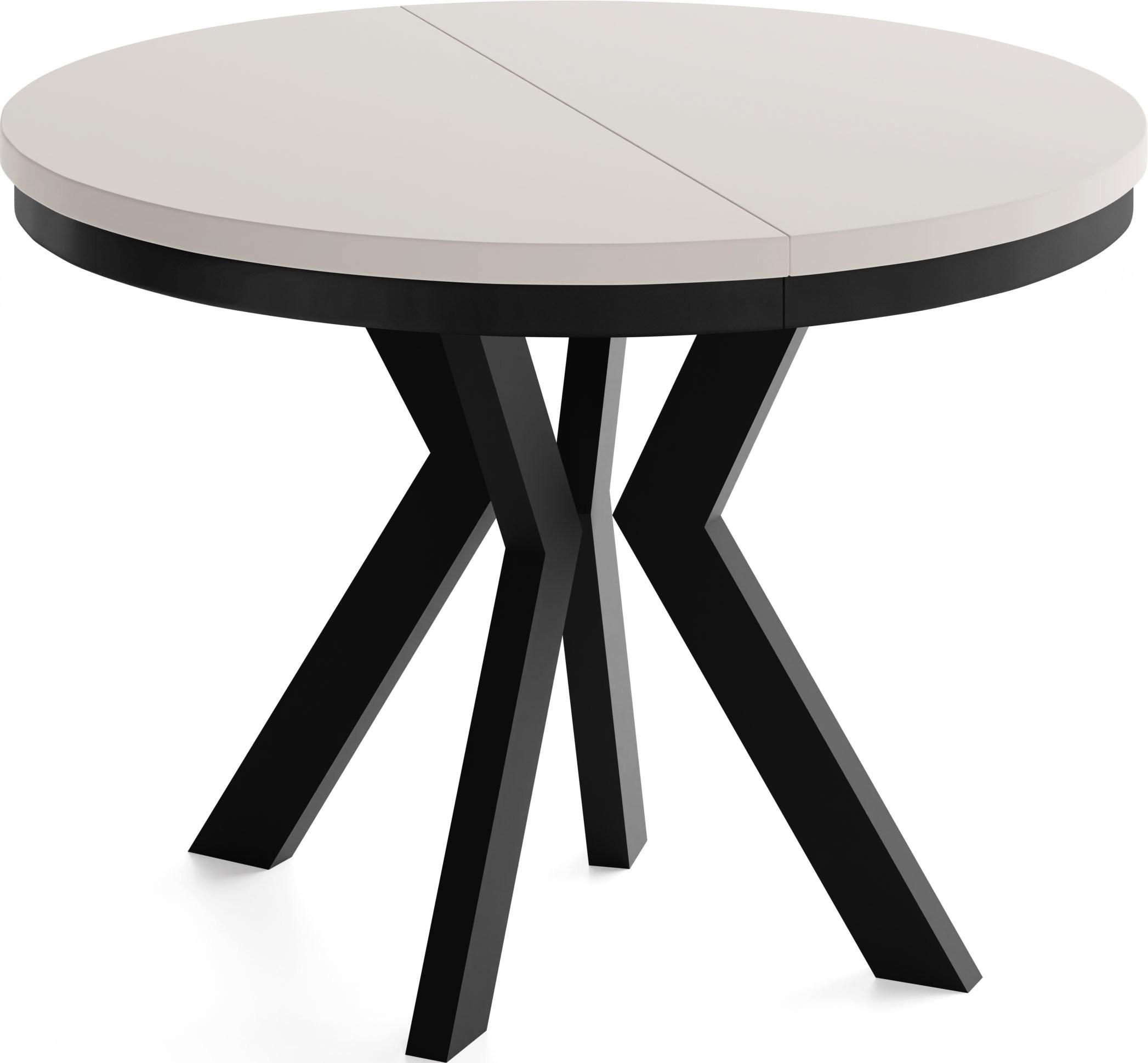 ESSTISCH Savio Neo rund ausziehbar verlängerbar XXL, Kaschmir 100-200/100/77 cm - Kaschmir/Beige, Holz/Holzwerkstoff (100/200/77cm) - WFL GROUP