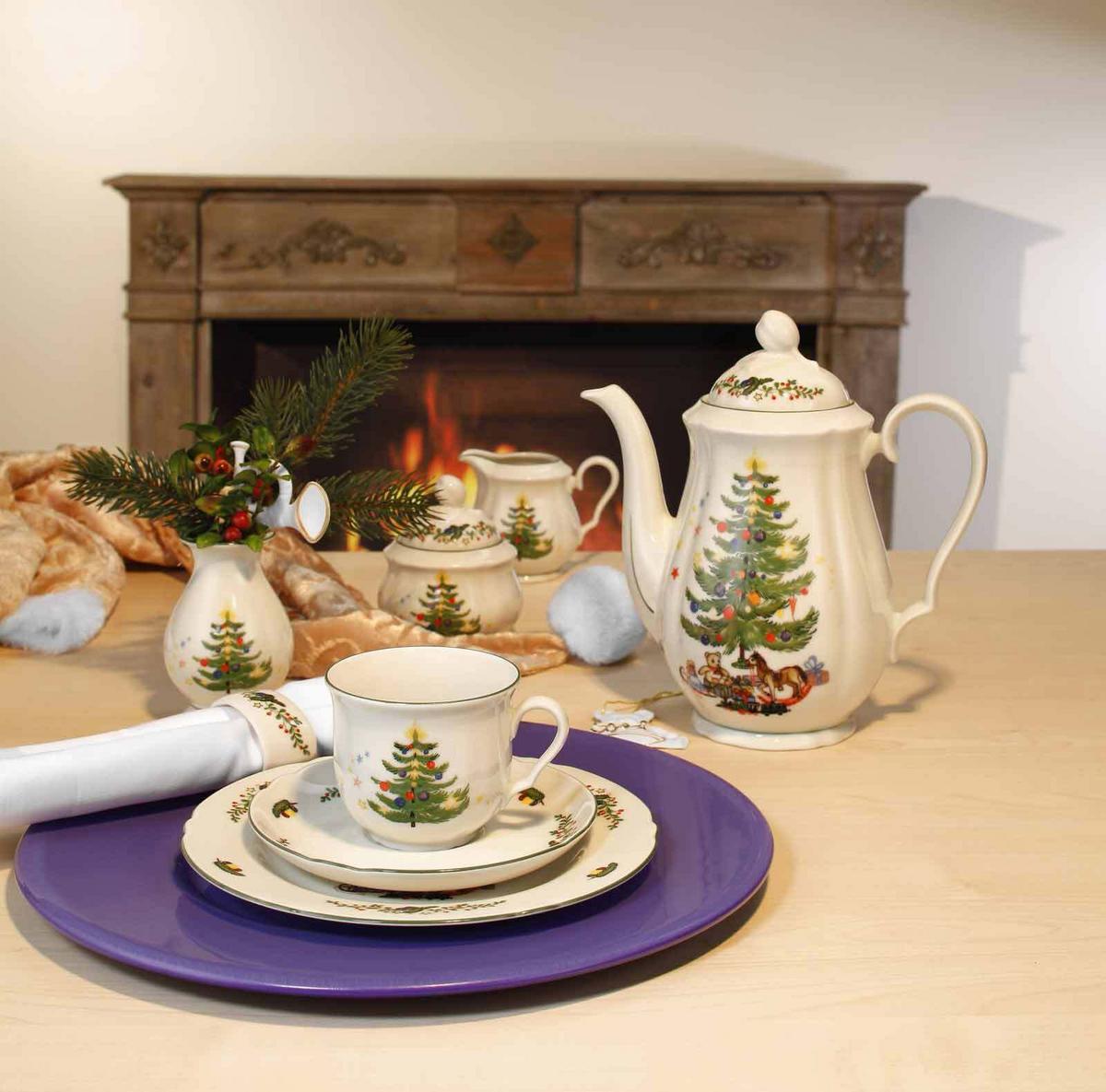 MILCHKÄNNCHEN Marieluise Weihnachten weiß-grün 180 ml - Weiß/Grün, Keramik (0.18L) - Seltmann Weiden