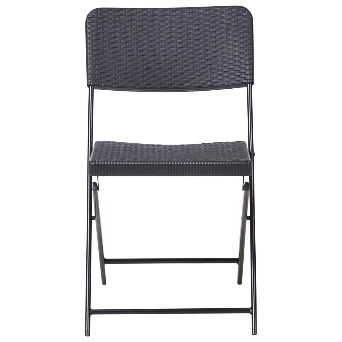 BISTRO-SET klappbar Schwarz Trappeto - Schwarz, Kunststoff - Beliani