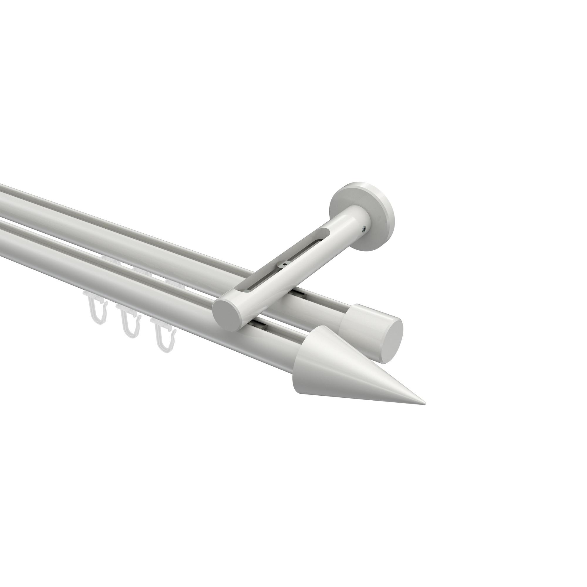 GARDINENSTANGE INNENLAUF Siteno Savio 200 cm, 2-läufig, 20 mm Ø Weiß - Weiß, Metall (200cm) - INTERDECO