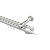 GARDINENSTANGE INNENLAUF Siteno Savio 200 cm, 2-läufig, 20 mm Ø Weiß - Weiß, Metall (200cm) - INTERDECO