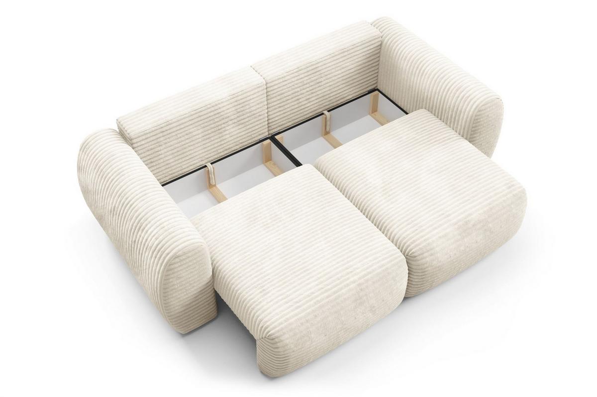 SCHLAFSOFA Simone - Creme, Holzwerkstoff/Textil (266/95/110cm) - Fun Möbel