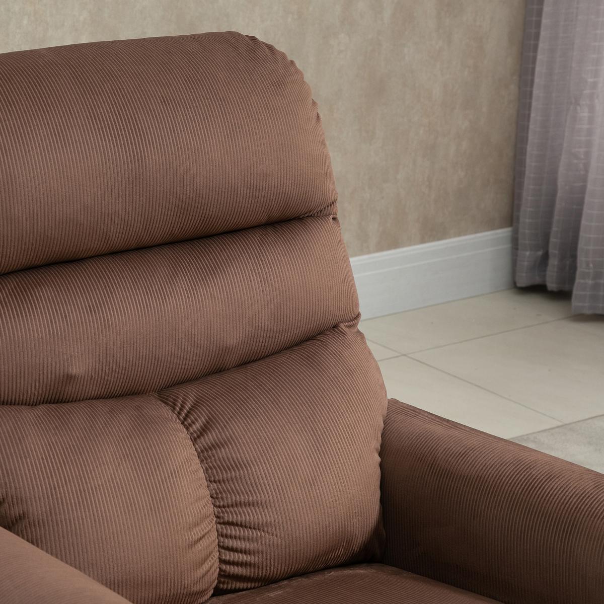 FERNSEHSESSEL Sessel mit Aufstehhilfe mit Massagefunktion Heizung Braun - Schwarz/Braun, Textil/Metall (83/110/93cm) - HOMCOM