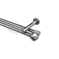 GARDINENSTANGE INNENLAUF Siteno Luino 260 cm (geteilt in 2 x 130 cm), 2-läufig, 20 mm Ø Chrom - Chromfarben, Metall (260cm) - INTERDECO