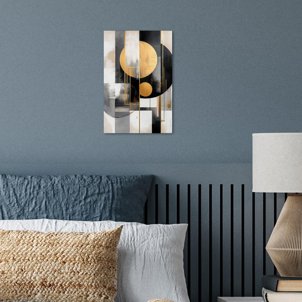 POSTER Abstrakt - Gold - Silber - Formen - Ästhetisch - Modern Room Decor 20x30 cm - Goldfarben, Papier (20/30/0.1cm) - MuchoWow