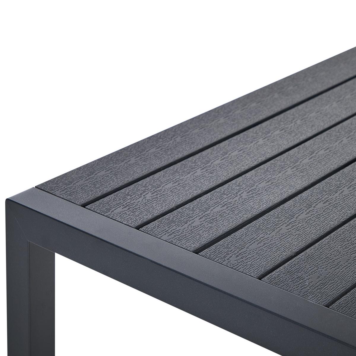GARTENTISCH Aluminium schwarz 180/90 cm Vernio - Schwarz, Kunststoff (180/90/76cm) - Beliani