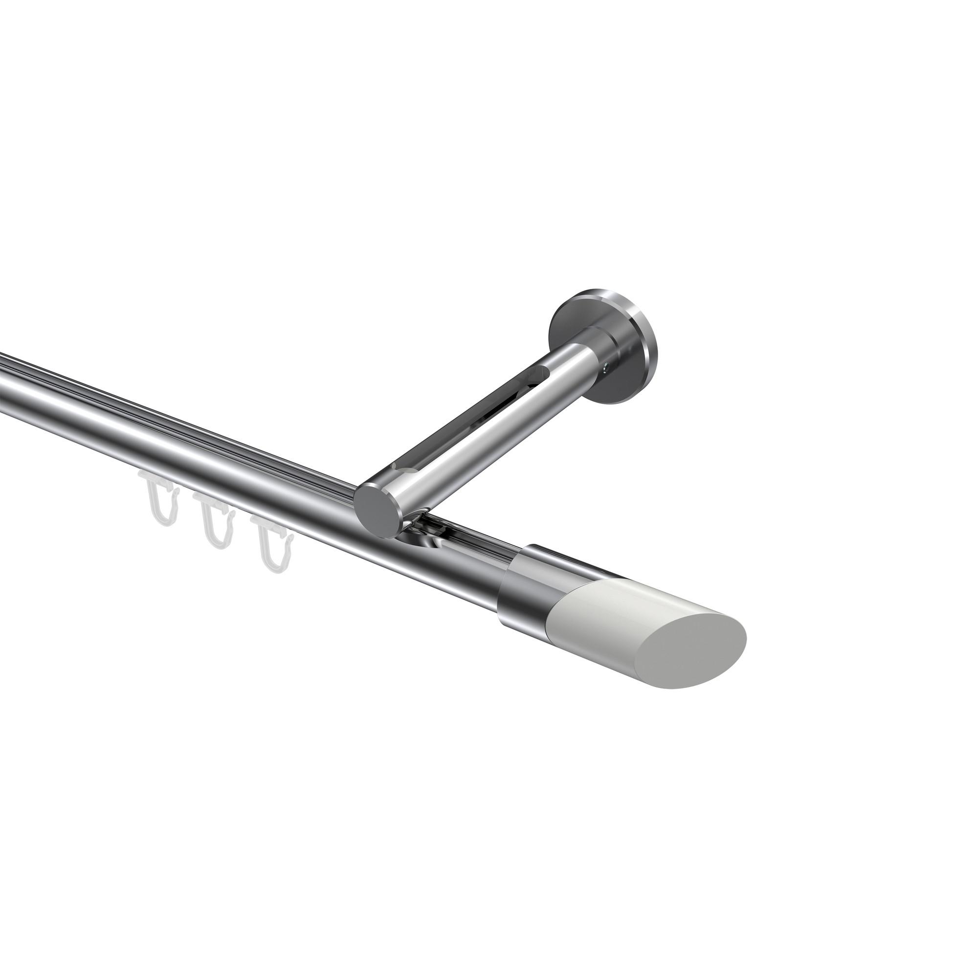 GARDINENSTANGE INNENLAUF Siteno Verano 100 cm, 1-läufig, 20 mm Ø Chrom - Chromfarben/Weiß, Metall (100cm) - INTERDECO