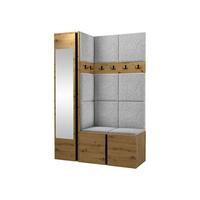 GARDEROBEN-SET Orion X - Hellgrau/Eiche Artisan, Holzwerkstoff/Kunststoff (124/186/46cm) - MIRJAN24