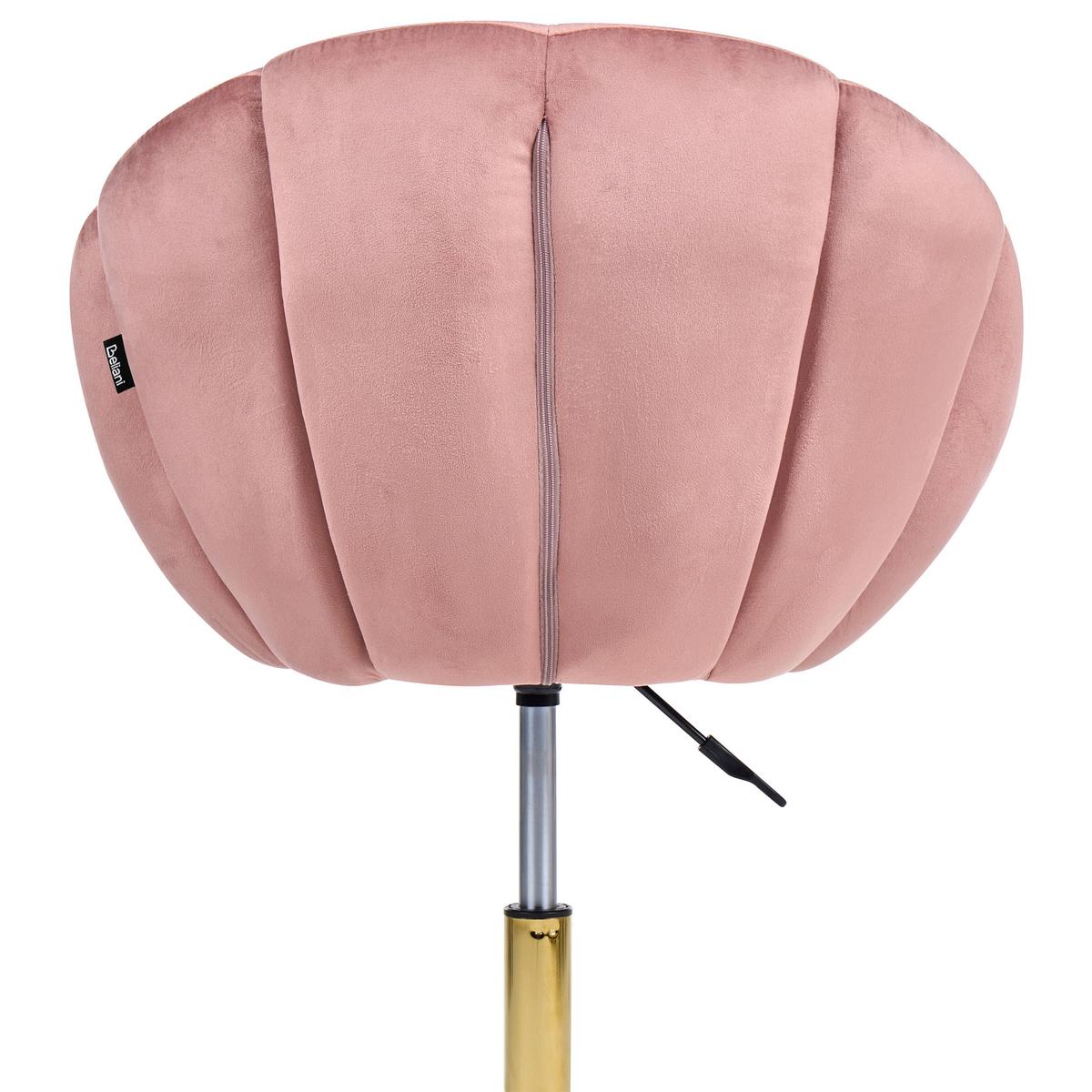 SCHREIBTISCHSTUHL Samtstoff Rosa Annabelle - Pink, Textil (66/81/39cm) - Beliani