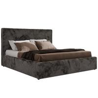 POLSTERBETT CORIVO CLASSIC 140/200 - Dunkelgrau Plüsch - Multipocket-Matratze - Dunkelgrau, Textil (140/200cm) - MKS