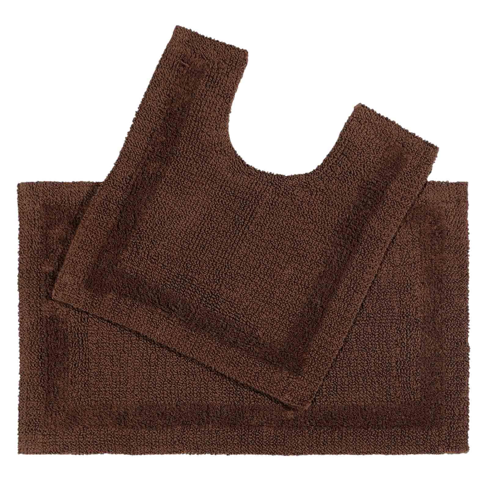 BADGARNITUR 2-tlg. Badematte & WC-Vorleger, 100% Baumwolle - Braun, Textil (80/50cm) - Homescapes