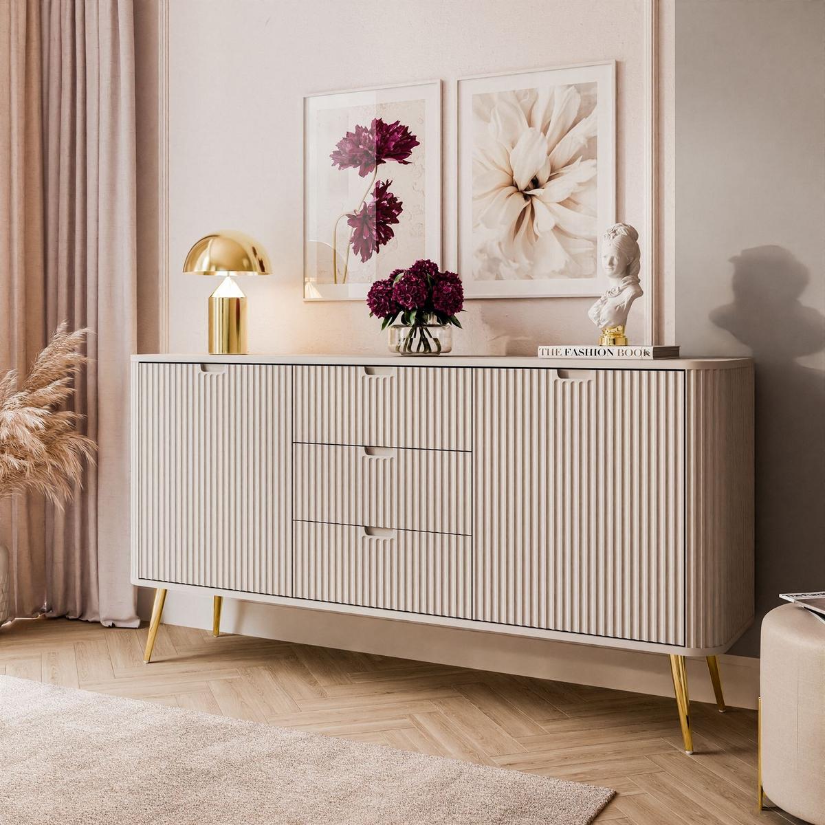 KOMMODE ZAIRA KSZ168 mit Schubladen Kaschmir - Kaschmir, Holzwerkstoff (168/87/39cm) - Lookway