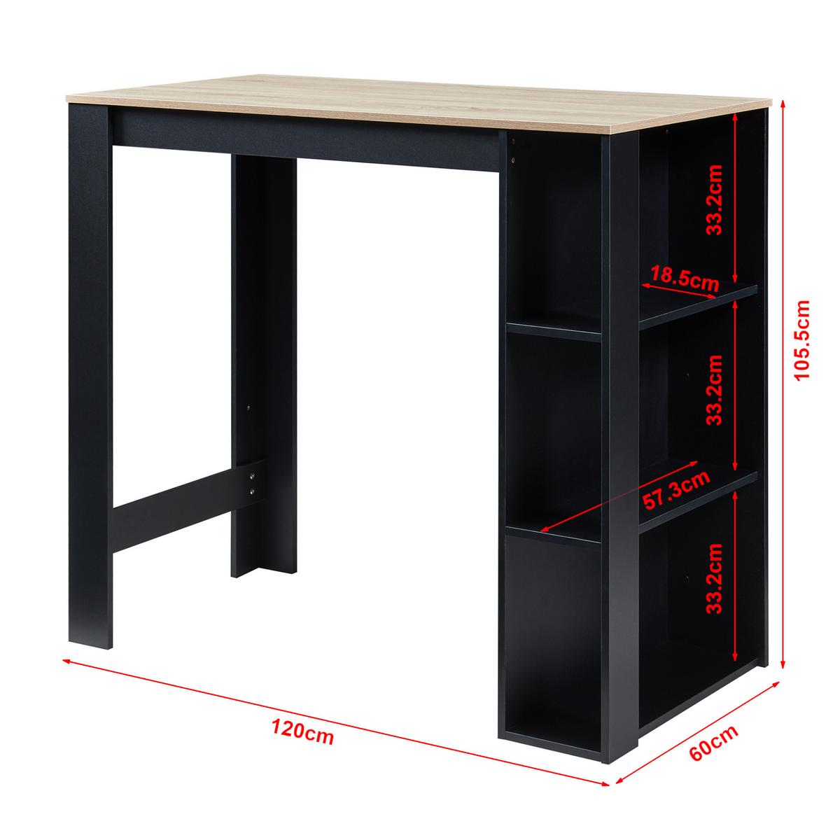BARTISCH Danderyd - Eichefarben/Schwarz, Holzwerkstoff (60/120/105.5cm) - [en.casa]