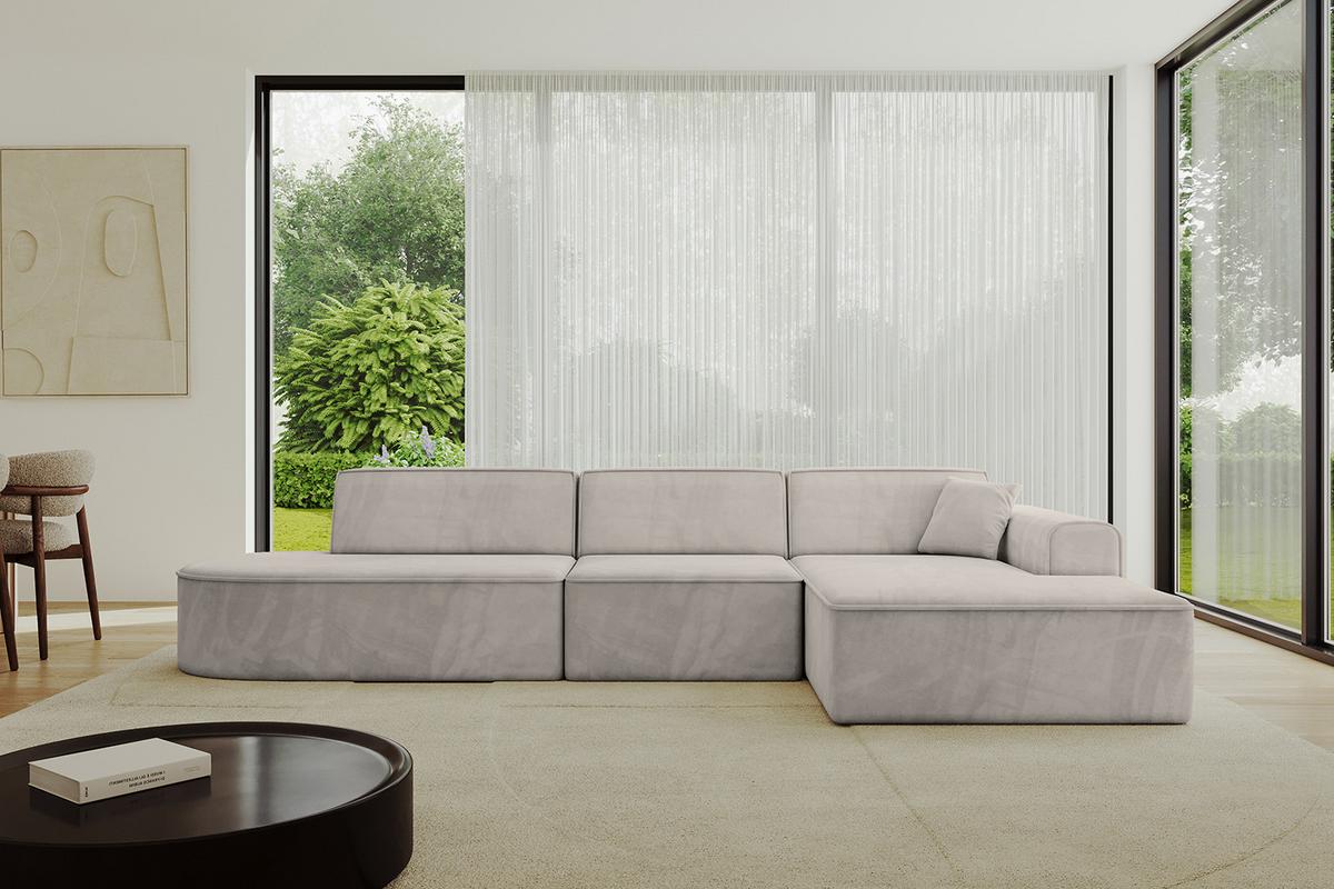 ECKSOFA Ottomane Rechts IREA-L2-v3 - 328x171x79 cm Hellbraun - Hellbraun, Holzwerkstoff/Textil (171/328cm) - ALTDECOR