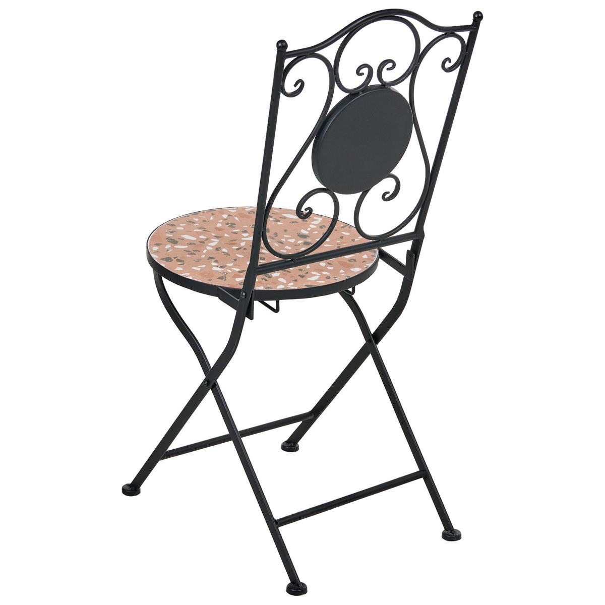 GARTENSTUHL 2er-Set Schwarz Adrano - Schwarz/Orange, Metall (39/87/47cm) - Beliani