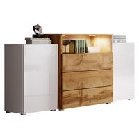 SIDEBOARD Urban III - Eiche Wotan/Alufarben, Holzwerkstoff/Kunststoff (150/81/39cm) - MIRJAN24