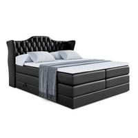 BOXSPRINGBETT VILA KING - 140x200 - H3/H4 - Schwarz Hochglanz - Schwarz Hochglanz, Holzwerkstoff (140/200cm) - ALTDECOR