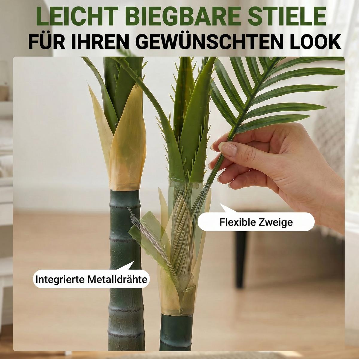 KUNSTPFLANZE PEVA Zement Grün - Grün, Kunststoff (150cm) - HOMCOM