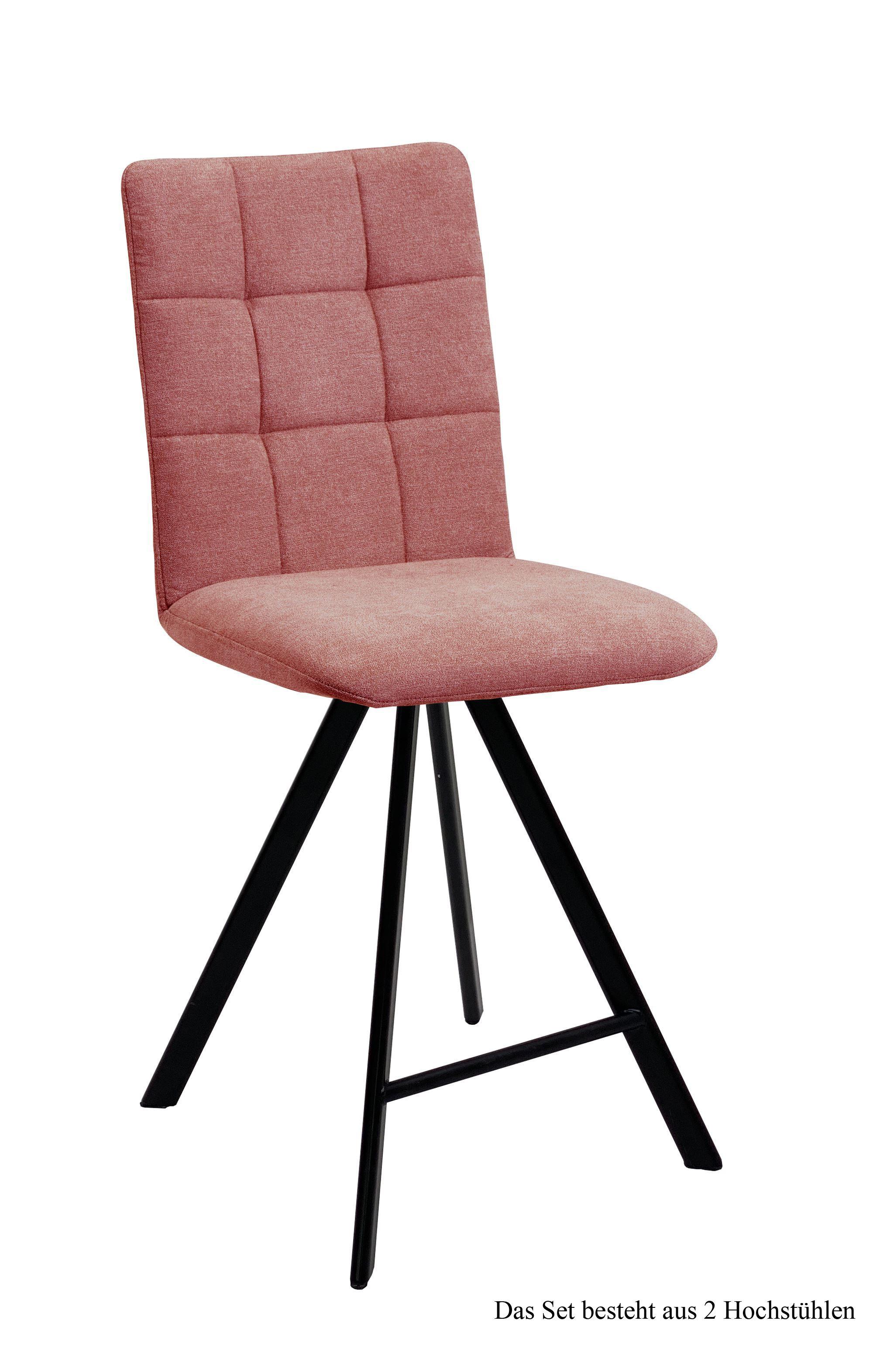 THEKENSTUHL (2er-Set) Delcina 47x108x60 Schwarz/Rosewood - Dunkelrosa/Schwarz, Kunststoff (60/108/47cm) - 58aufmkessel