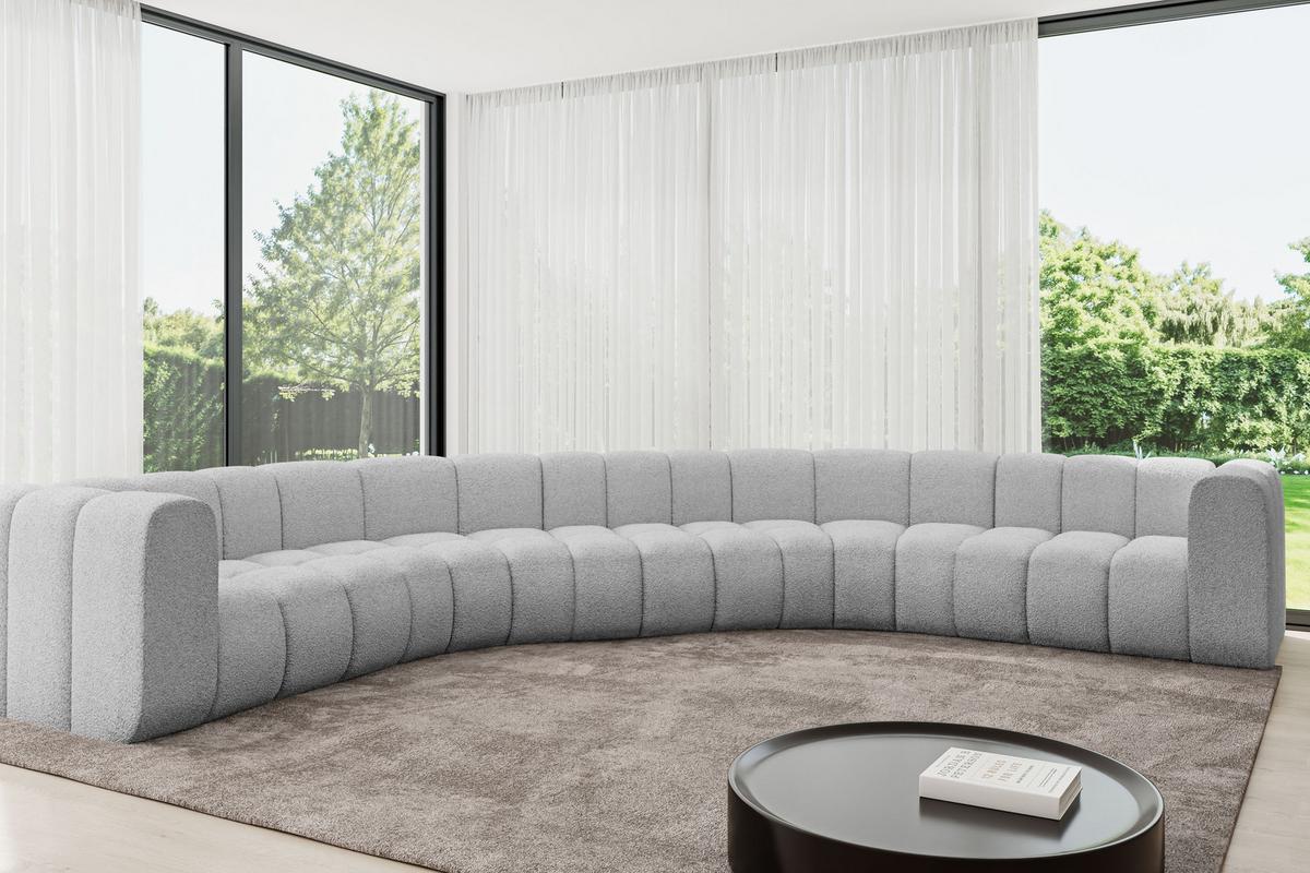 WOHNLANDSCHAFT modulares Sofa Lazro-U1 - 373x373x70 cm Hellgrau - Hellgrau, Holzwerkstoff/Textil (373/70/373cm) - ALTDECOR