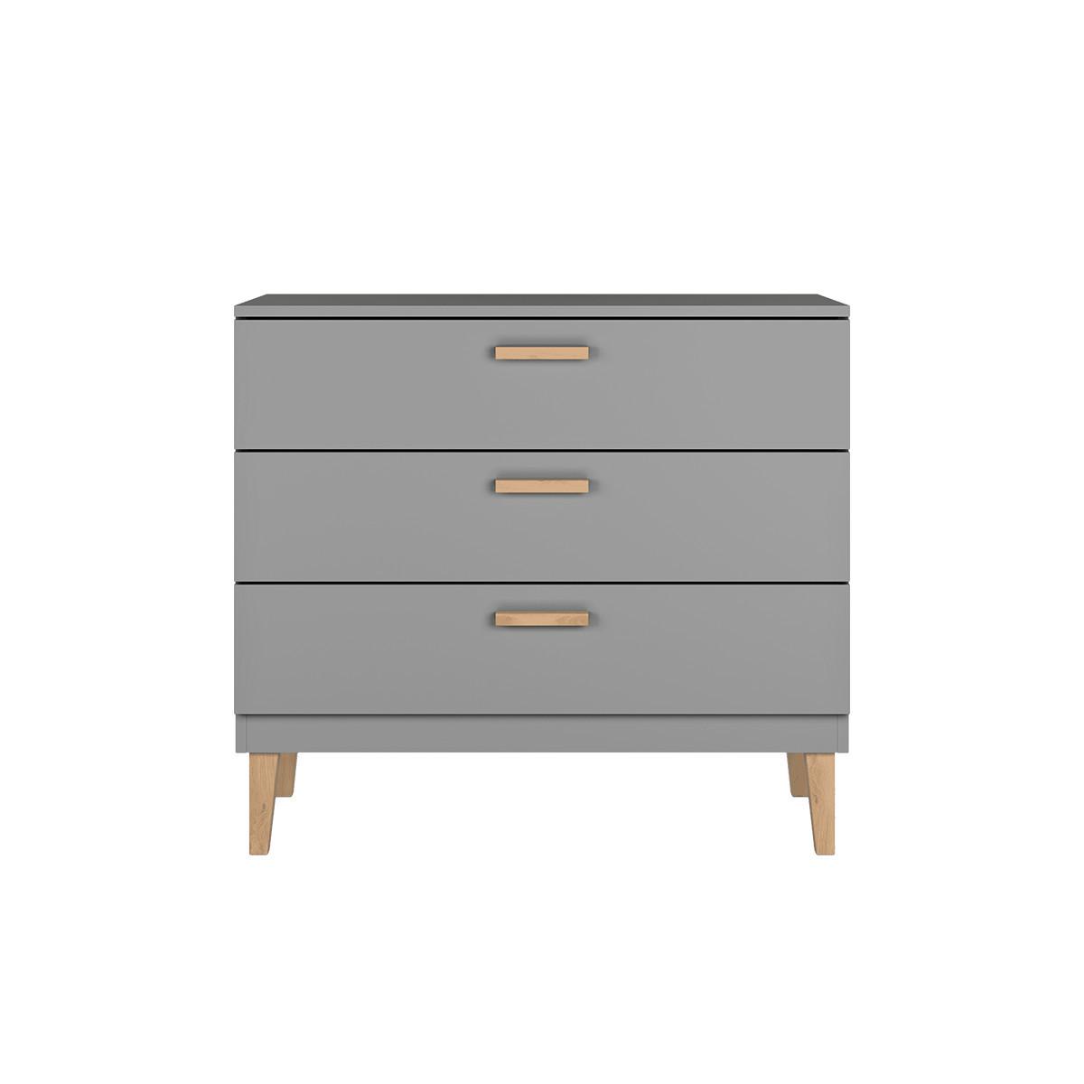 BABYZIMMER 3-teilig Kubi Grau - Grau, Holzwerkstoff (66/90/124cm) - Petits-meubles