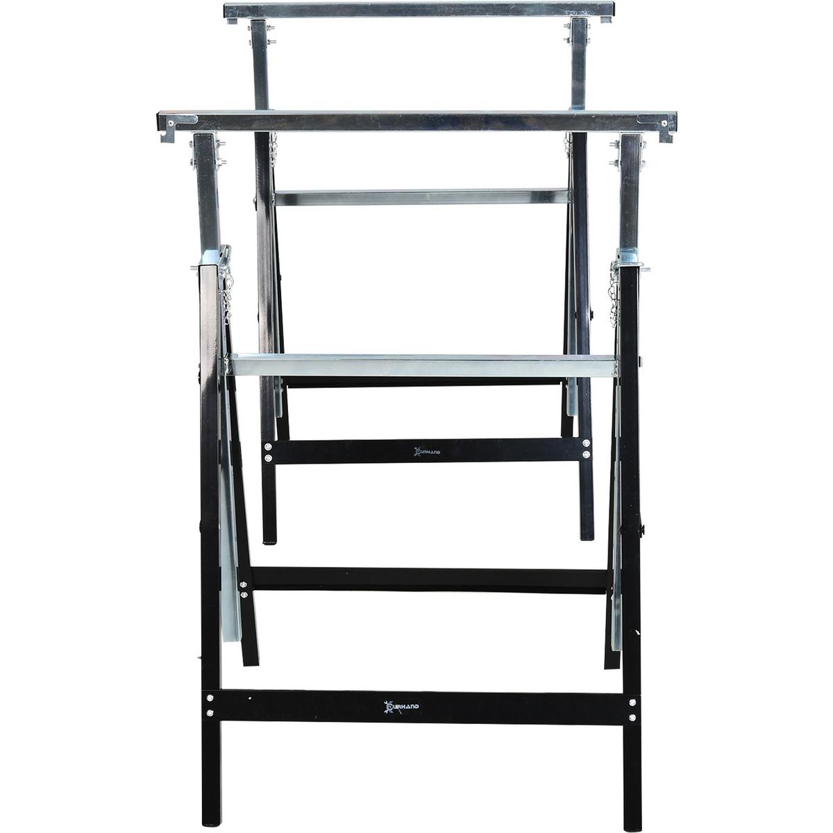 SÄGEBOCK, Arbeitsbock, Metall, Schwarz - Schwarz, Metall (68/56/80cm) - DURHAND