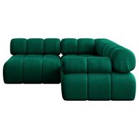 ECKSOFA modulares Sofa Mende-L1 - 190x190x70 cm Dunkelgrün Velours - Dunkelgrün, Holzwerkstoff/Textil (190/190cm) - ALTDECOR