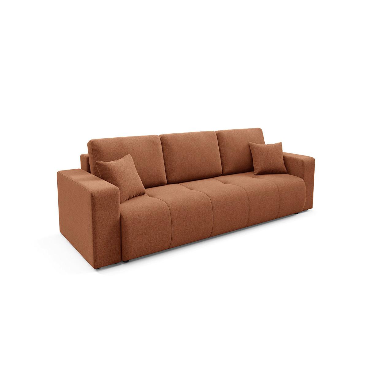 SOFA Giulia 3 Sitzplätze Terrakotta - Orange, Holz (244/82/102cm) - Petits-meubles