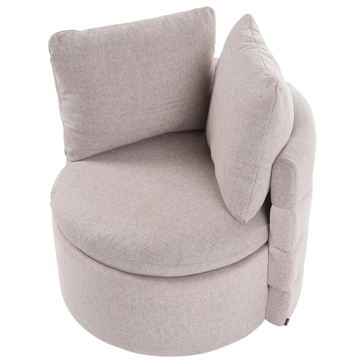 DREHSESSEL mit Stauraum Stoff Beige Randers - Beige, Textil (79/62/72cm) - Beliani