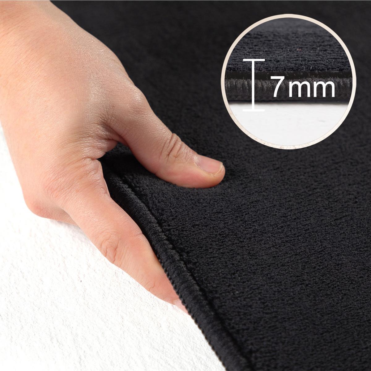 TEPPICH Kurzflor Waschbar LECH in Schwarz, einfarbig, 140 x 200 cm - Schwarz, Textil (200/140cm) - KADIMA DESIGN