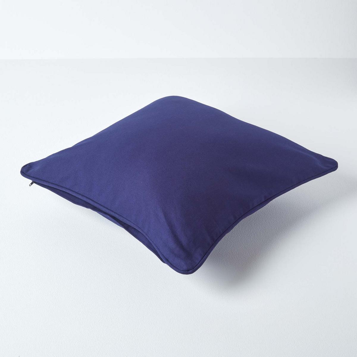 KISSENHÜLLE dunkelblau 60/60 cm, 100% Baumwolle - Dunkelblau, Textil (60/60cm) - Homescapes
