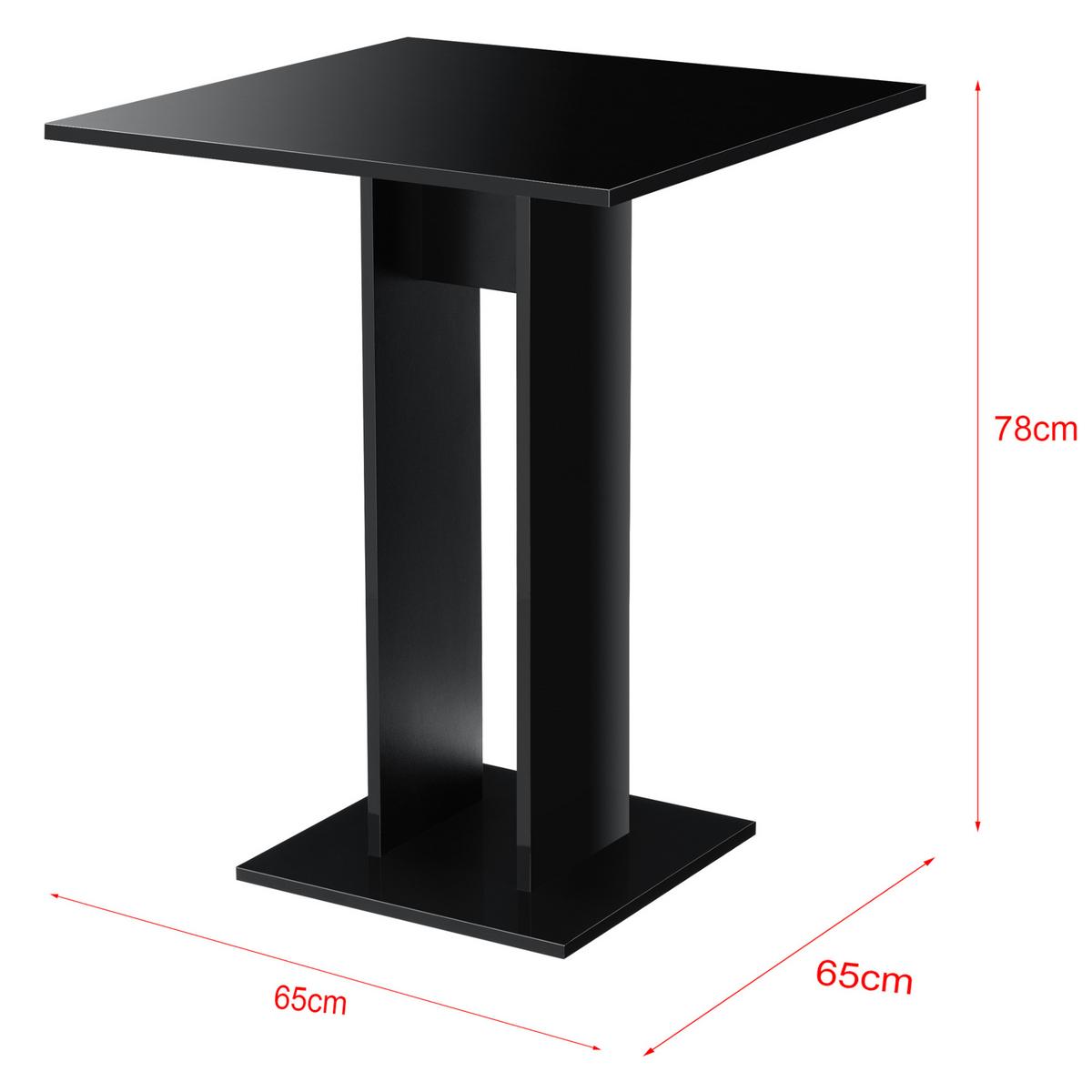 KÜCHENTISCH Lindesnes - Schwarz Hochglanz, Holzwerkstoff (65/65/78cm) - [en.casa]