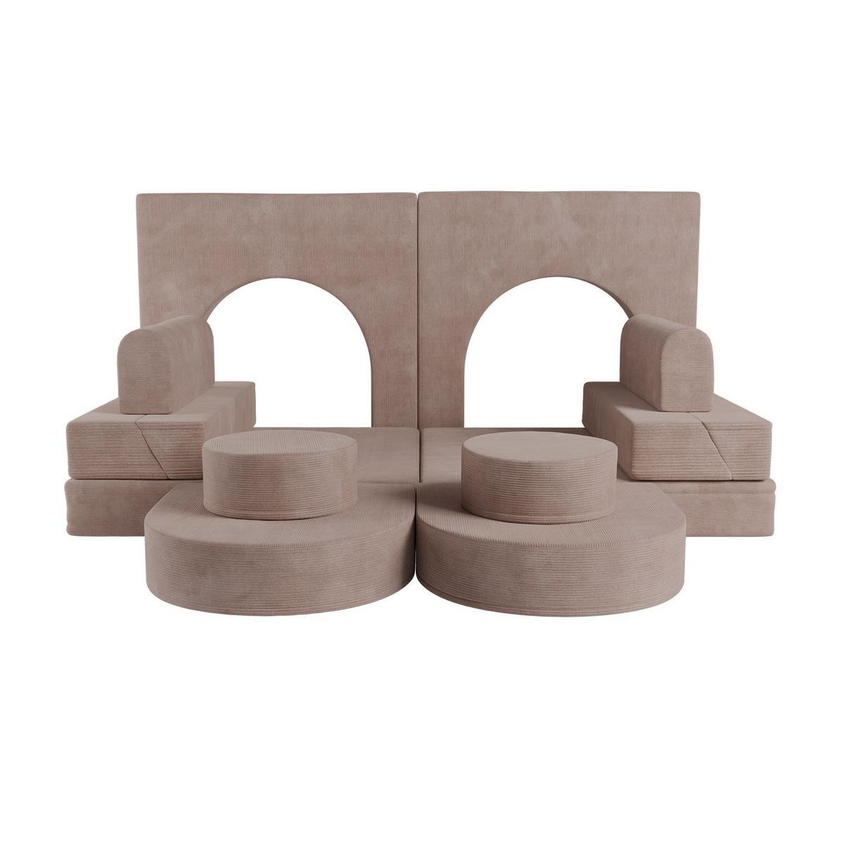 KINDERSOFA Kayo cord rosa - Rosa, Textil (150/50/75cm) - Juskys