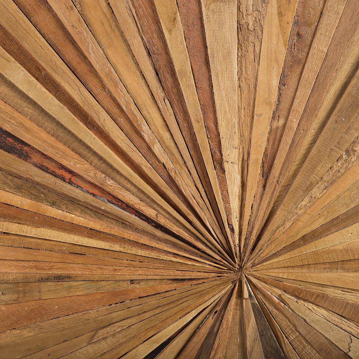 WANDDEKORATION Teakholz heller holzfarbton Merida - Hellbraun, Holz (80/60/4cm) - Beliani
