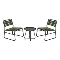 BISTRO-SET 3 TLG. Brienza - Grün, Metall - casa.pro