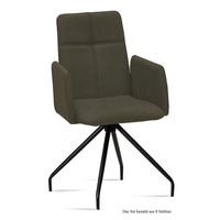 ARMLEHNSTUHL (8er-Set) Devaki 52x92x60 Schwarz/Khaki - Dunkelgrün/Schwarz, Kunststoff (60/92/52cm) - 58aufmkessel