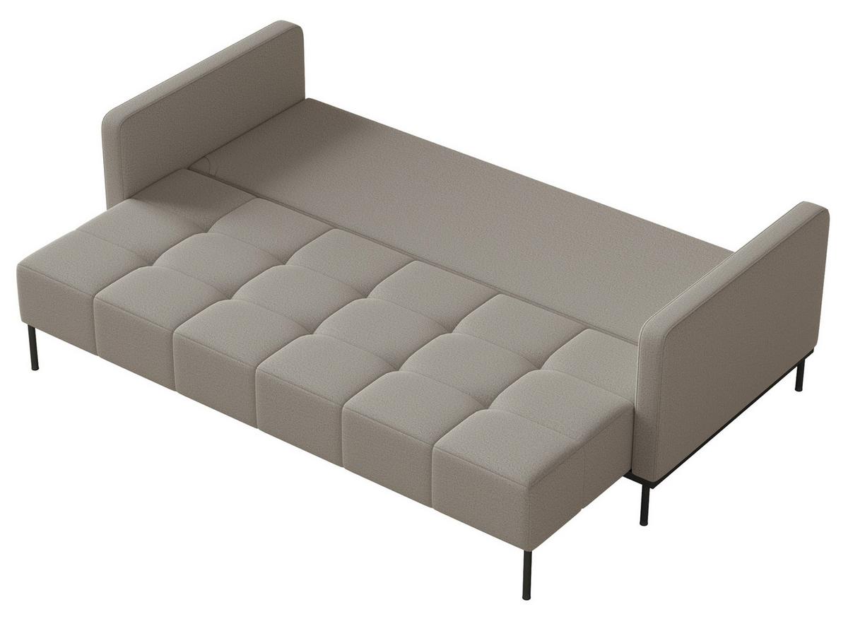 SCHLAFSOFA Skilia mit Schlaffunktion, 3-Sitzer 224 cm - Schwarz/Grau, Textil/Metall (224/85/102cm) - Selsey