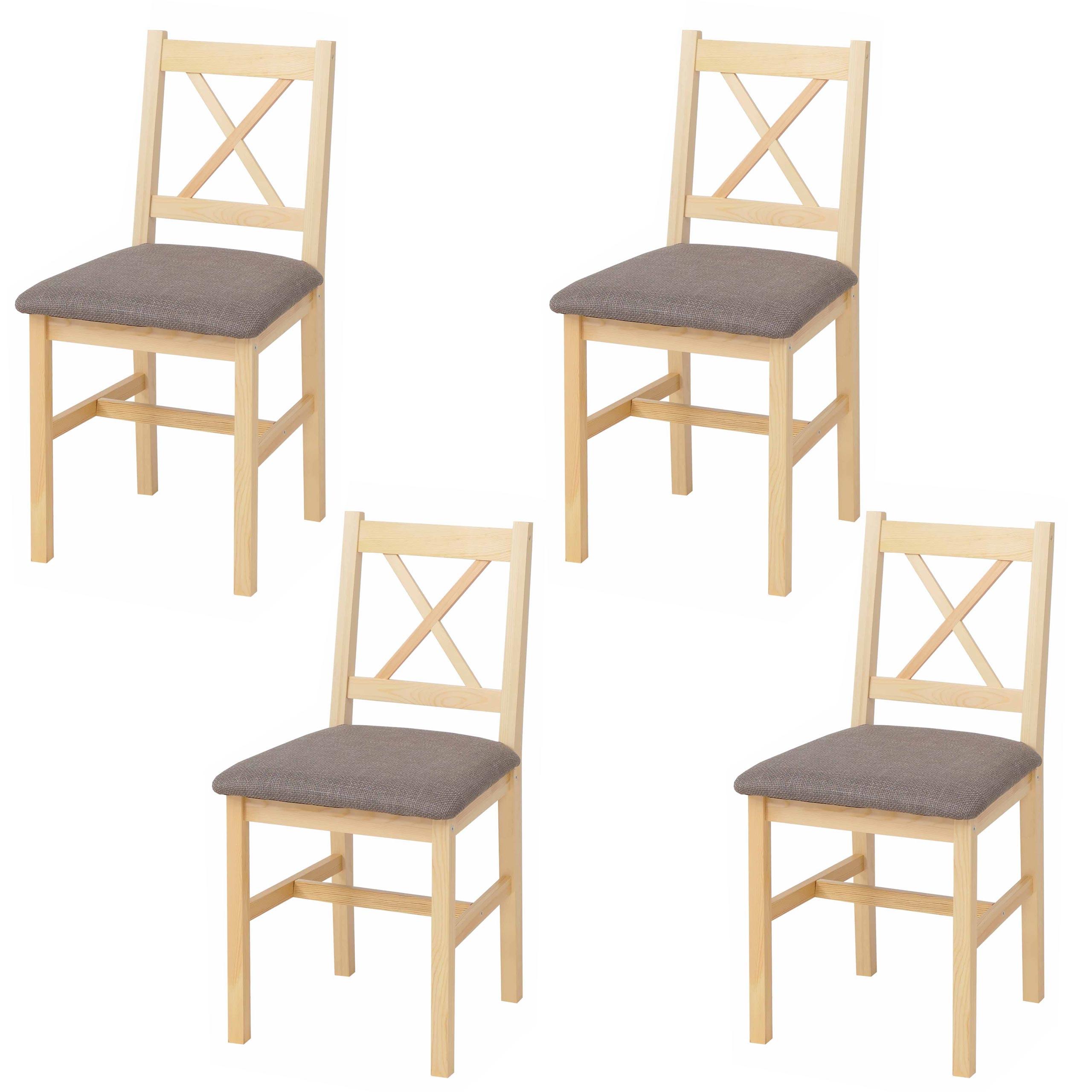 ESSZIMMERSTUHL Kiefer, Grau 4er-Set - Grau/Kieferfarben, Holz (43/85/44cm) - MCW