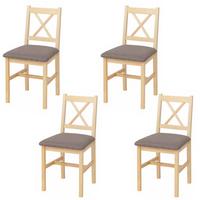 ESSZIMMERSTUHL Kiefer, Grau 4er-Set - Grau/Kieferfarben, Holz (43/85/44cm) - MCW