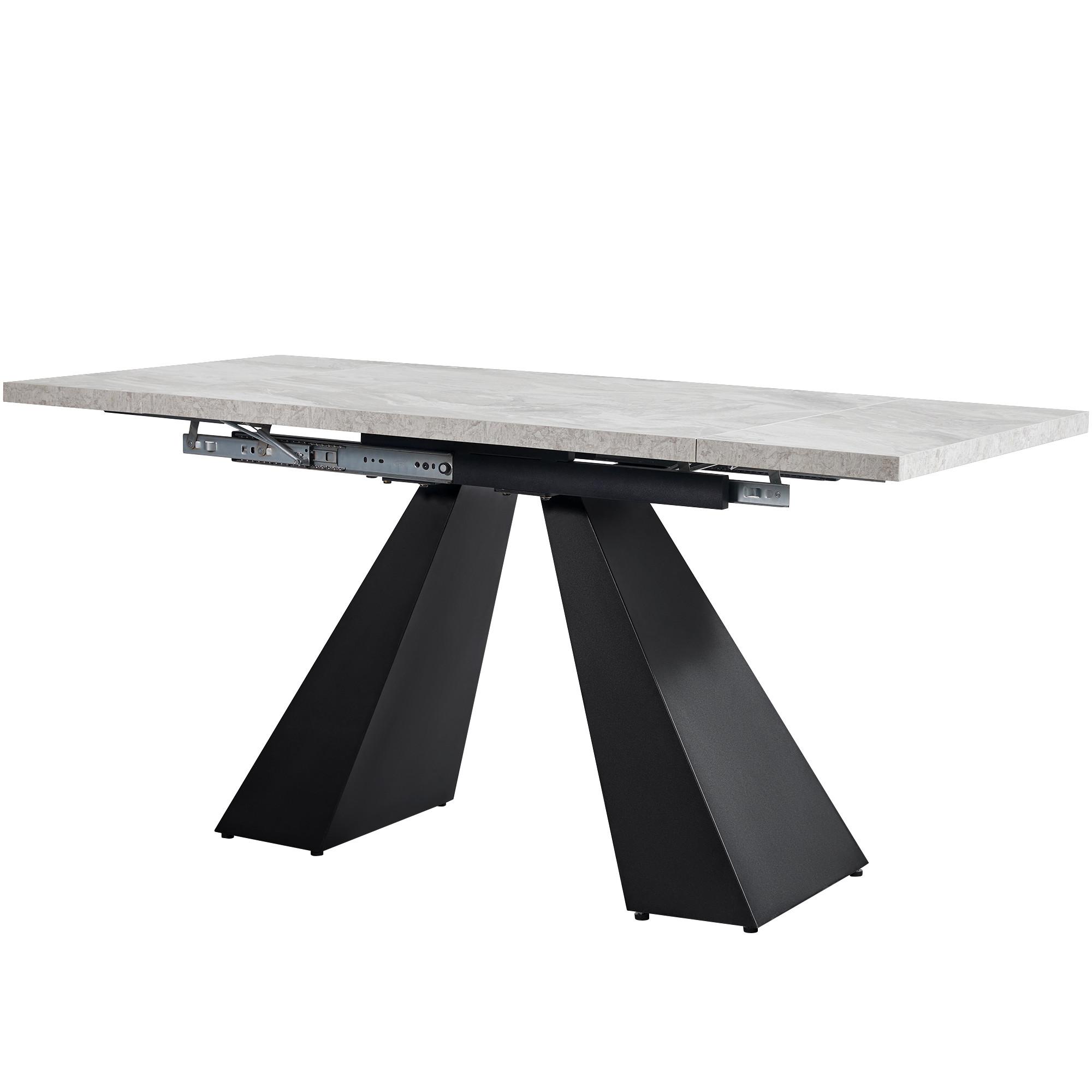 ESSTISCH Grau 159/74/77 cm - Weiß, Holz/Metall (74/159/77cm) - Urban Meuble