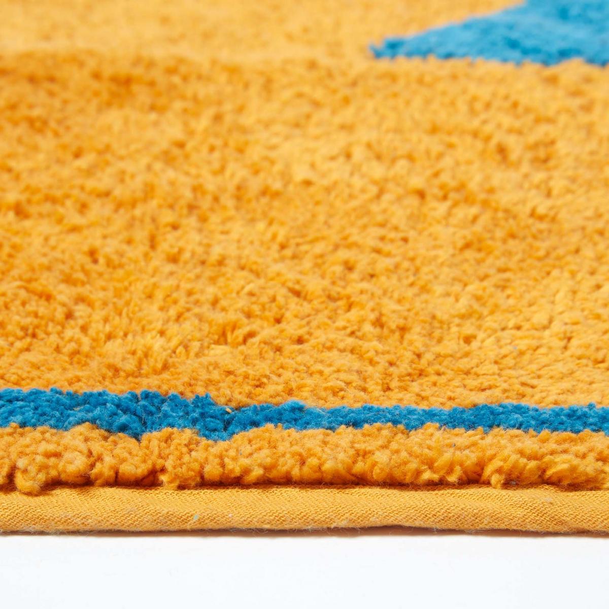 BADEMATTE Gummiente 45/75 cm, Baumwolle - Blau, Textil (45/75cm) - Homescapes
