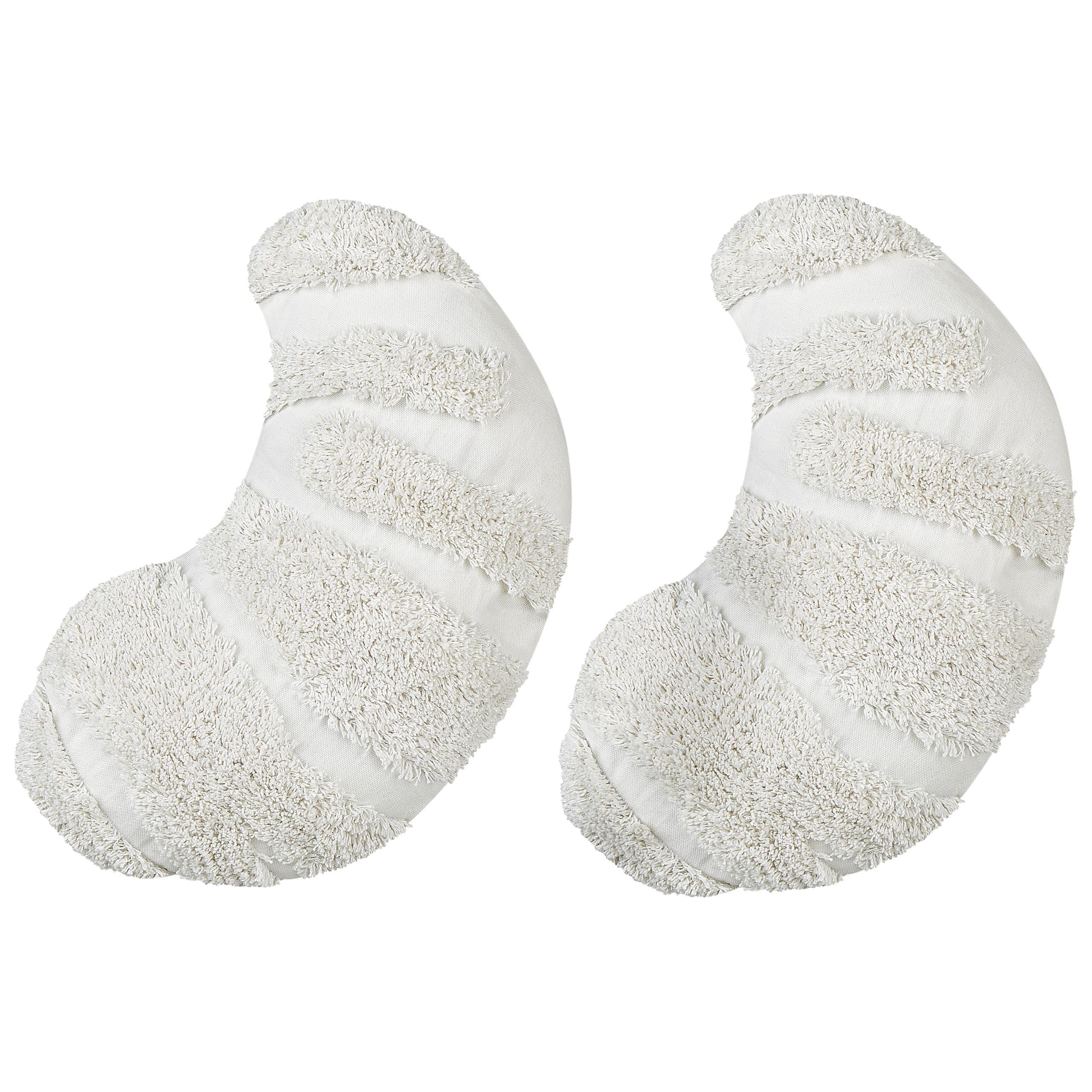 DEKOKISSEN 2er-Set Cremeweiß 40/25 cm Snowdrop - Weiß, Naturmaterialien (40/25cm) - Beliani