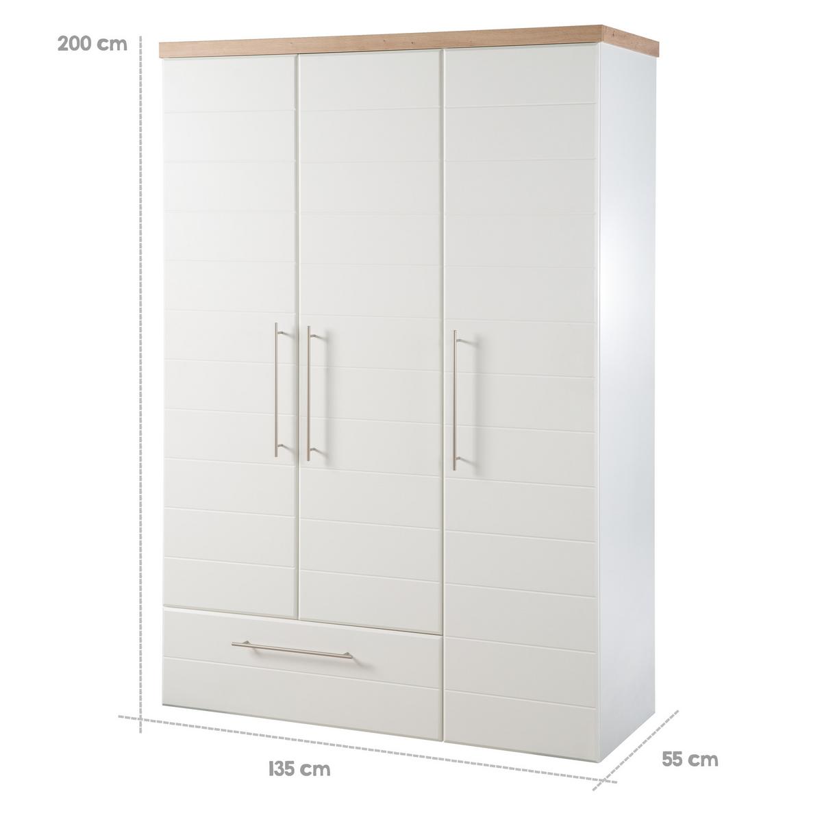 BABYZIMMER-SET Nele 3-teilig - Weiß, Holzwerkstoff (76/81/144cm) - Roba