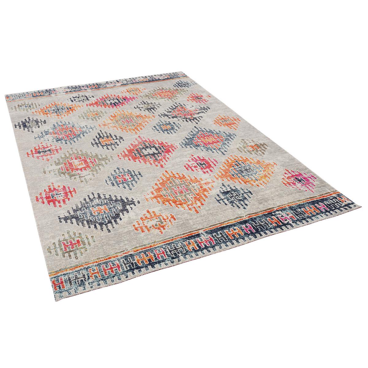 KURZFLOR DESIGNER TEPPICH MODERN VINTAGE ORIENT MUSTER - Nickelfarben, Textil (120/170cm) - Pergamon