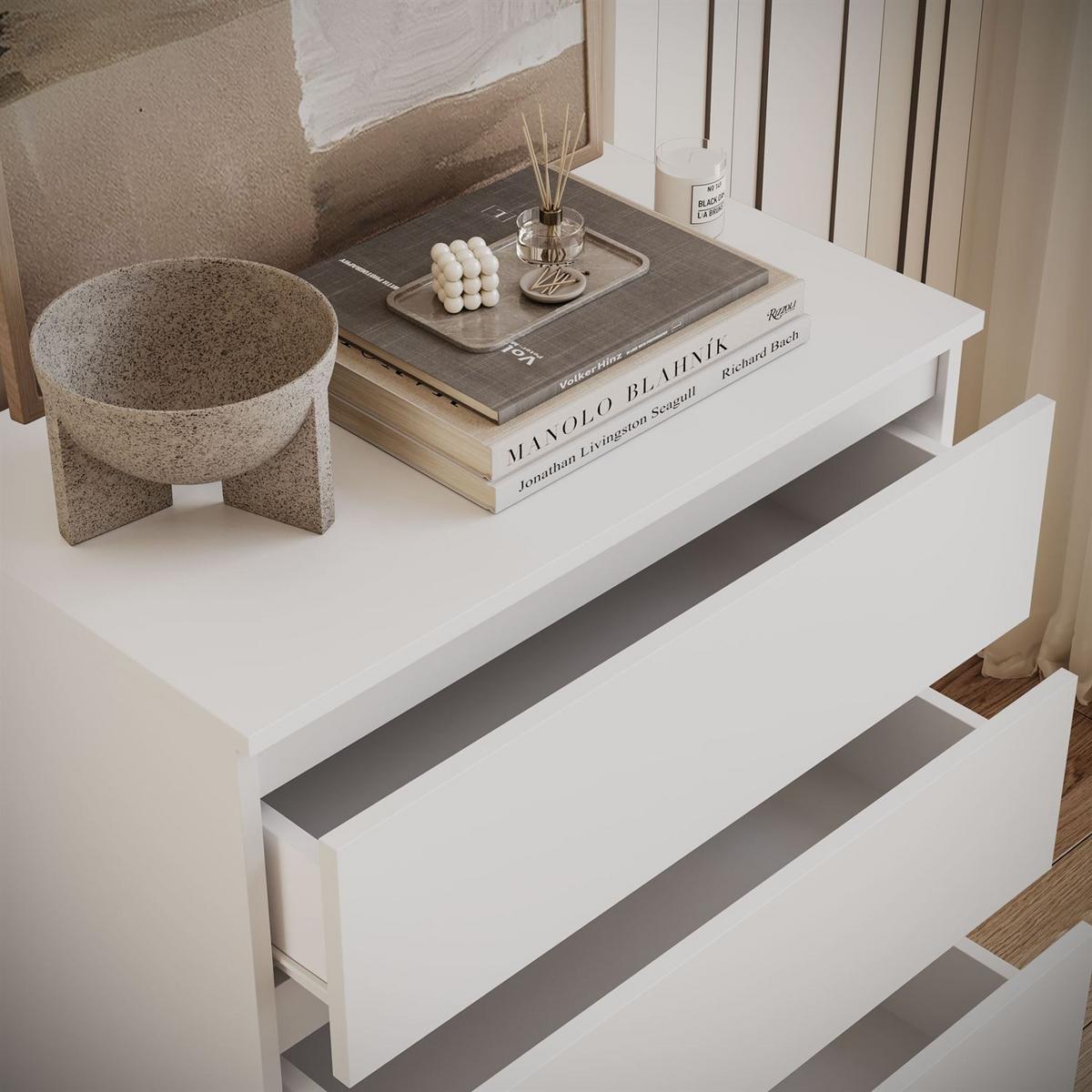 HIGHBOARD HANA M4 70 Weiß - Weiß, Holzwerkstoff (70/97/40cm) - Lookway