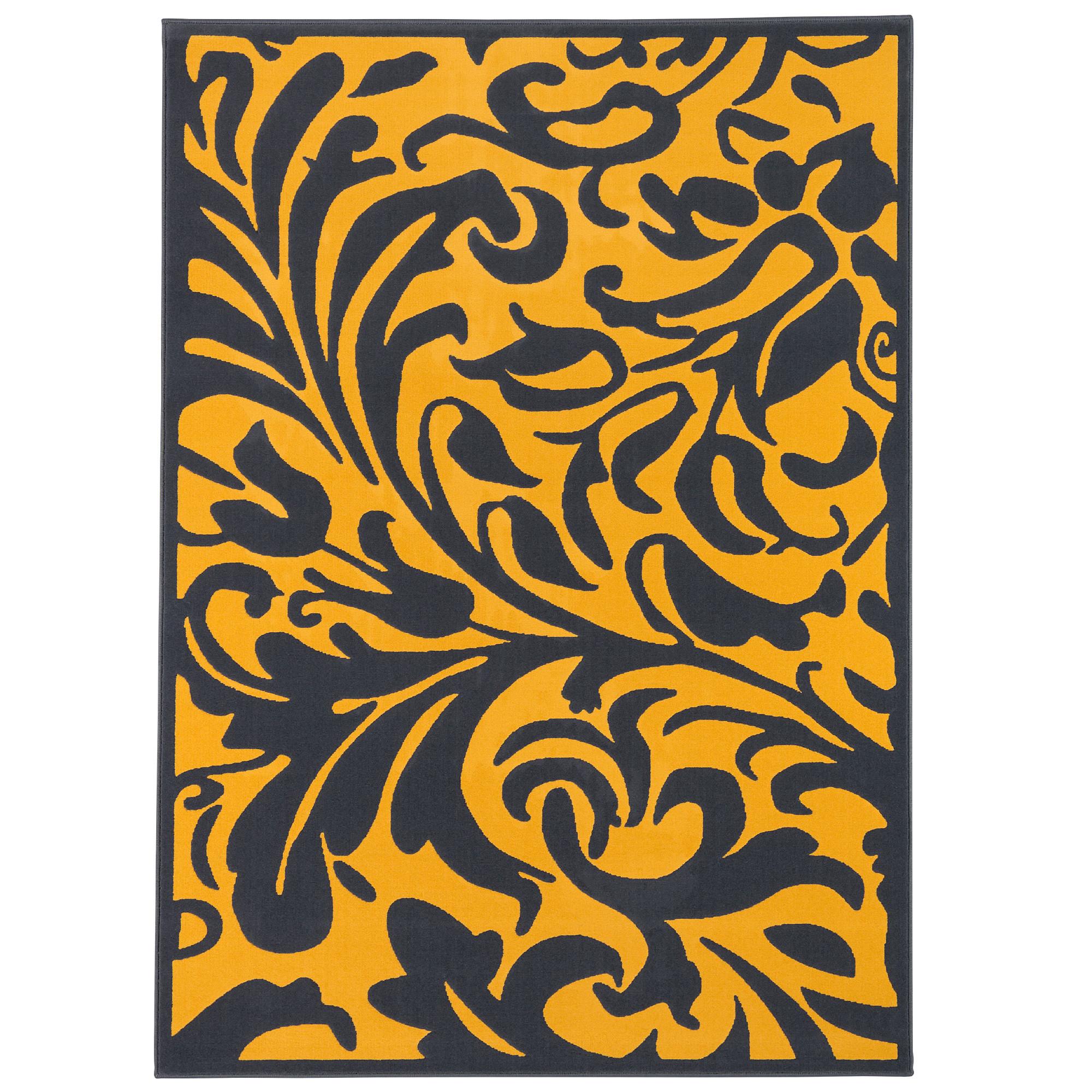 DESIGNER TEPPICH PASSION BAROCK - Currygelb/Anthrazit, Textil (140/200cm) - Pergamon