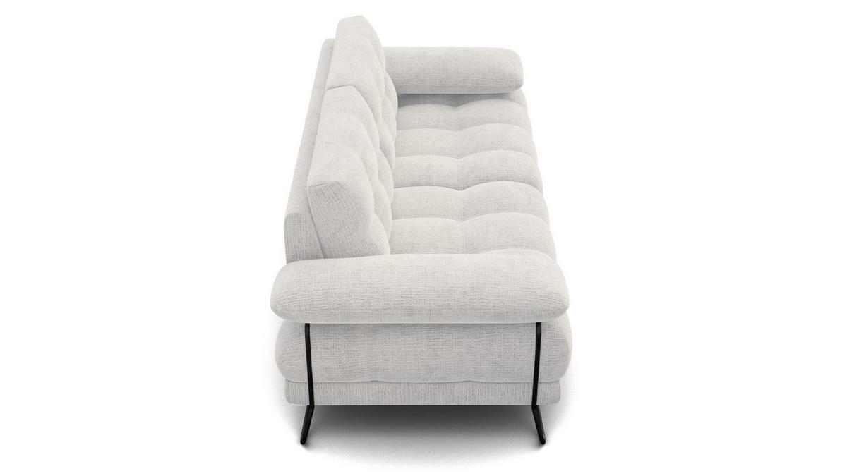 SOFA BUBBARA 2,5-Sitzer, creme - Creme/Schwarz, Holz/Textil (215/87/96cm) - Wozimo