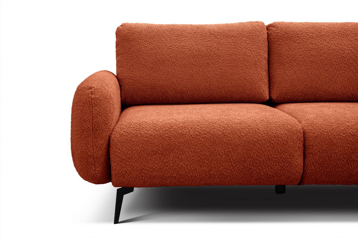 SOFA FEBE 3-Sitzer, dunkelorange - Dunkelorange/Schwarz, Holz/Textil (190/82/96cm) - Wozimo