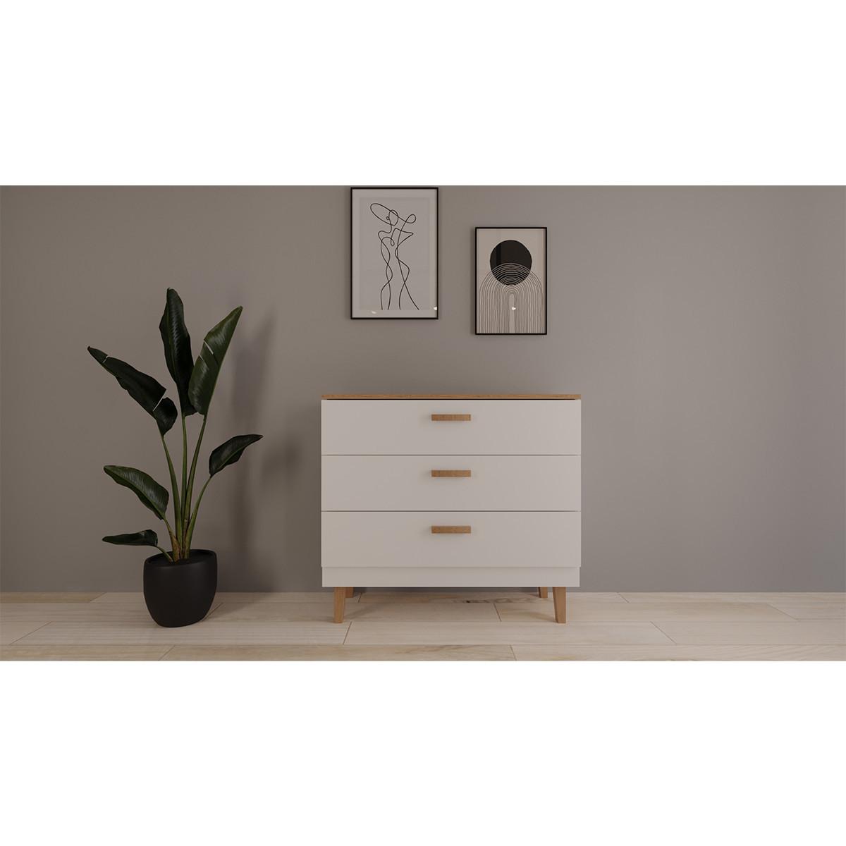 KINDERKOMMODE Denver Weiß - Weiß, Holzwerkstoff (47/90/100cm) - Petits-meubles